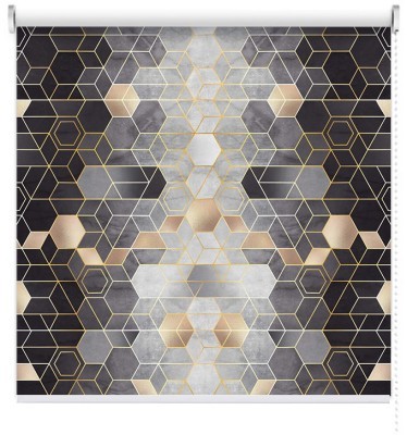 Houseart Σκούρο μοτίβο με ρόμβους, Line Art, Ρολοκουρτίνες, 100 x 81 εκ.